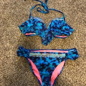 Victoria’s Secret/Pink Tie-Dye Blue Bikini